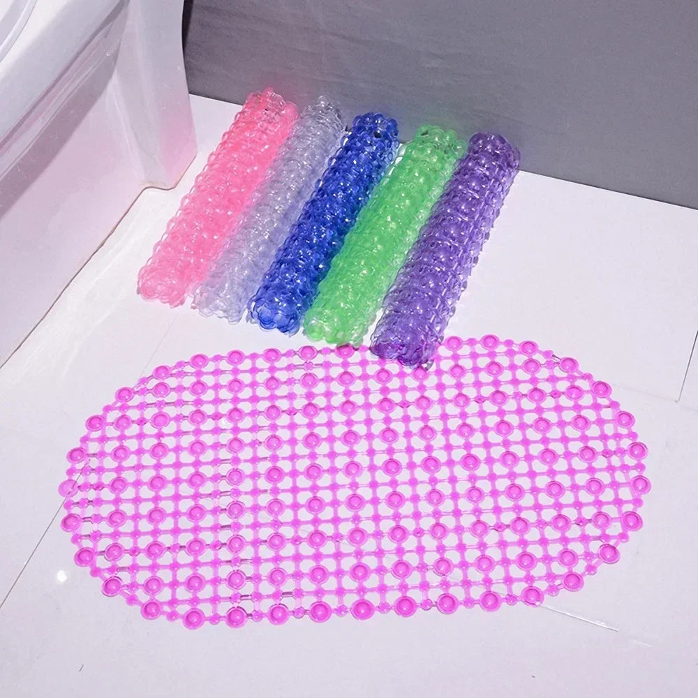PVC Anti-Skid Bath Mat – Soft Non-Slip Shower Massage Mat with Suction Cups