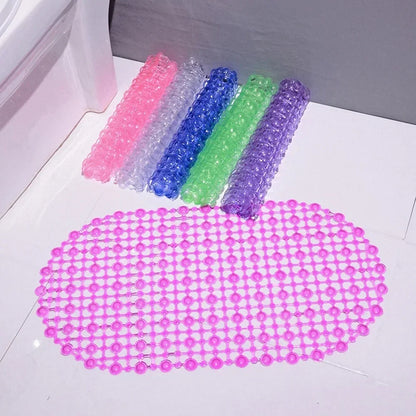 PVC Anti-Skid Bath Mat – Soft Non-Slip Shower Massage Mat with Suction Cups