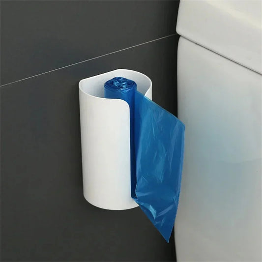 Self-Adhesive Wall-Mounted Garbage Bag Holder – Plastic Bags Organizer Rack