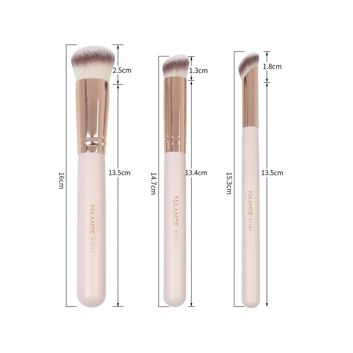 Maange 5-Piece Makeup Brush & Puff Set – Concealer, Eyeshadow, Blending Tools
