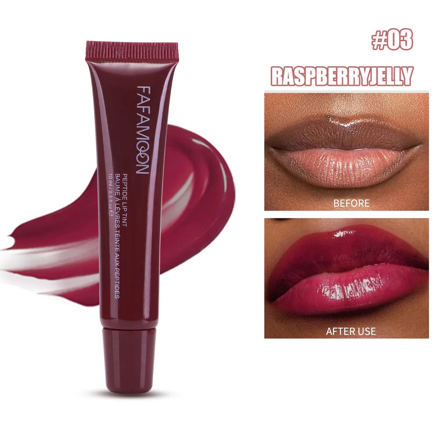 1pc Plumping Mirror Lip Gloss – Nude Brown, Transparent, Moisturizing Lip Oil