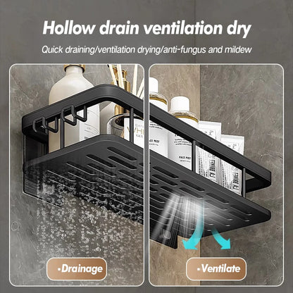Stainless Steel Bathroom Storage Rack – Anti-Rust Suction Shower Organizer