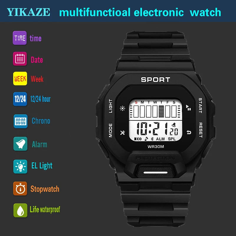 YIKAZE Men's Waterproof Sports Watch – LED Digital Outdoor Adventure Watch