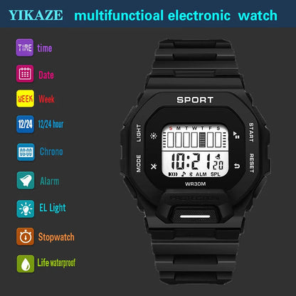 YIKAZE Men's Waterproof Sports Watch – LED Digital Outdoor Adventure Watch