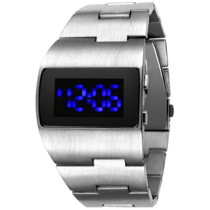 Luxury Men's LED Digital Sport Watch, Black Stainless Steel