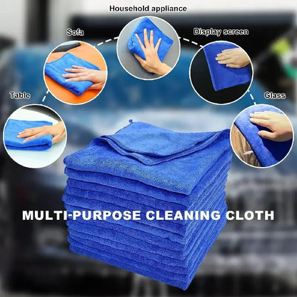 10Pcs Microfiber Towels – Car Wash & Household Cleaning Cloths