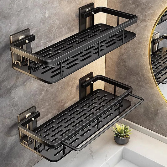 Stainless Steel Bathroom Storage Rack – Anti-Rust Suction Shower Organizer