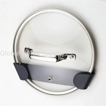 Self-Adhesive Pot Lid Holder – Wall-Mounted Kitchen Organizer (1/2/12 Pcs)