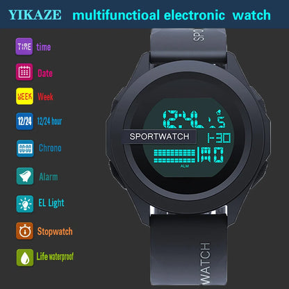 YIKAZE Men's Digital Sport Watch Waterproof Stopwatch Military
