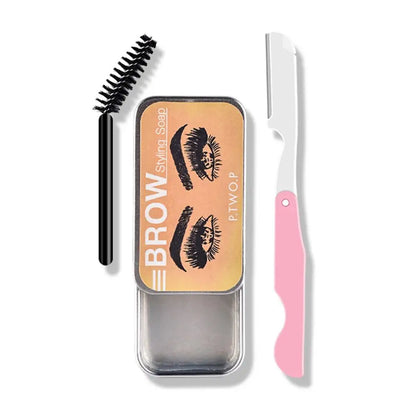 Eyebrow Styling Gel Soap with Brush – Transparent Pomade Fixer for Women