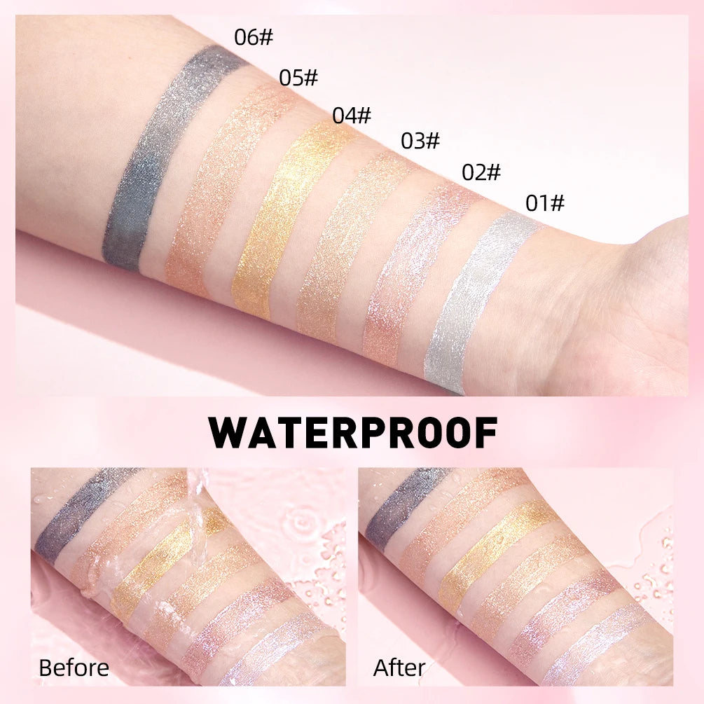 QIBEST Shimmer Lip Gloss 6 Colors Diamond Glitter Lip Tint