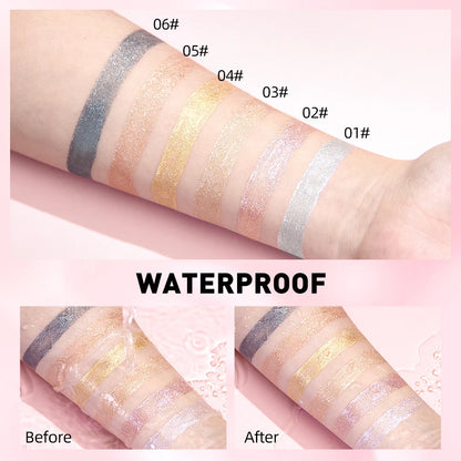 QIBEST Shimmer Lip Gloss 6 Colors Diamond Glitter Lip Tint