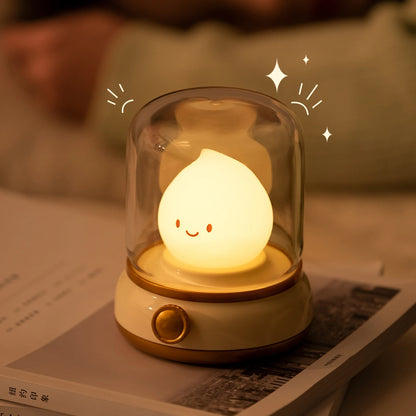 Mini LED Night Lamp Cute USB Rechargeable Cartoon Table Lamp