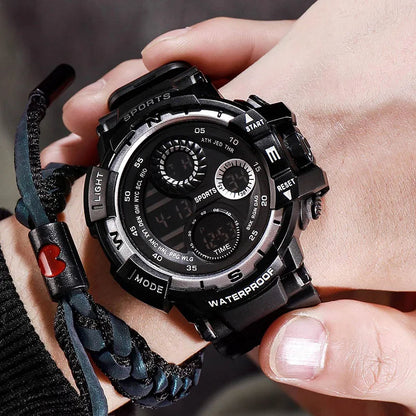 Men's Military Digital Sports Watch, Waterproof, Luminous Chronograph