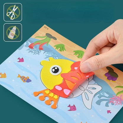 10-Piece 3D EVA Foam Sticker Puzzle – Cartoon Animal Craft Set