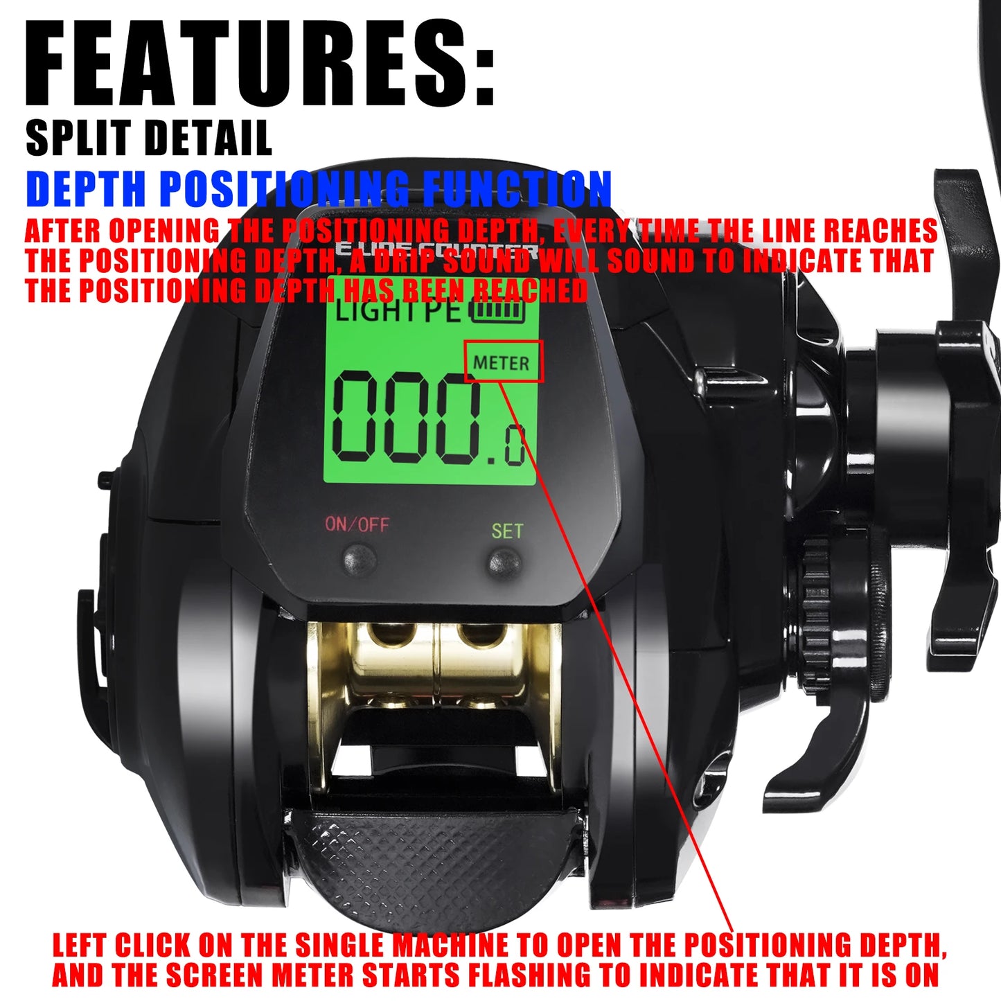 SAMOLLA High-Speed Baitcasting Fishing Reel with LED Screen