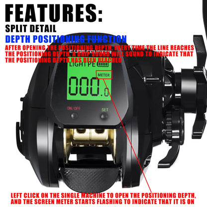 SAMOLLA High-Speed Baitcasting Fishing Reel with LED Screen
