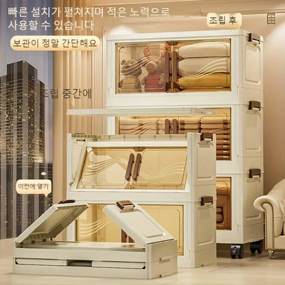 Foldable Storage Box with Clear Door – Durable & Space-Saving Organizer