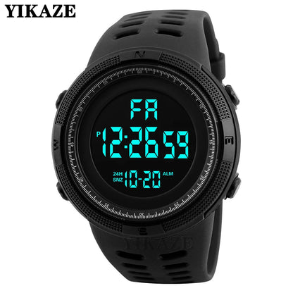Men's Sports Digital Watch, Big Dial, Waterproof, Luminous, Military Multifunctio