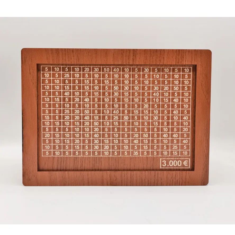 Wooden Euro Money Saving Box with Goal Tracker