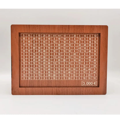 Wooden Euro Money Saving Box with Goal Tracker