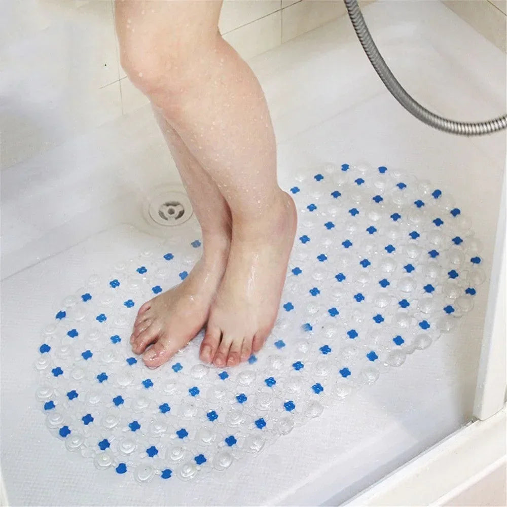 PVC Anti-Skid Bath Mat – Soft Non-Slip Shower Massage Mat with Suction Cups