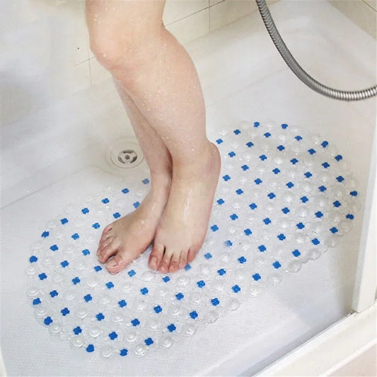 PVC Anti-Skid Bath Mat – Soft Non-Slip Shower Massage Mat with Suction Cups