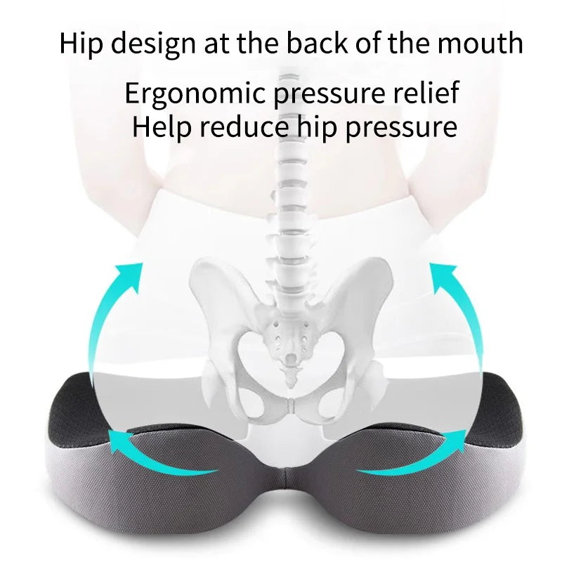 Orthopedic Memory Foam Seat Cushion – Non-Slip Tailbone & Back Pain Relief