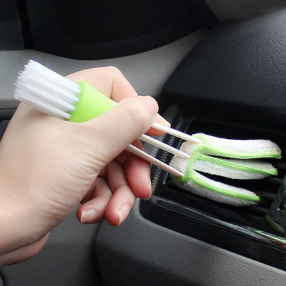 2-in-1 Car AC Vent Cleaning Brush – Multi-Purpose Dust Cleaner Tool