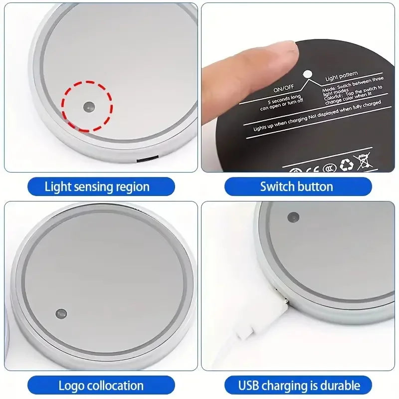 LED Car Cup Holder Coasters – 7-Color Light Sensor Interior Mats