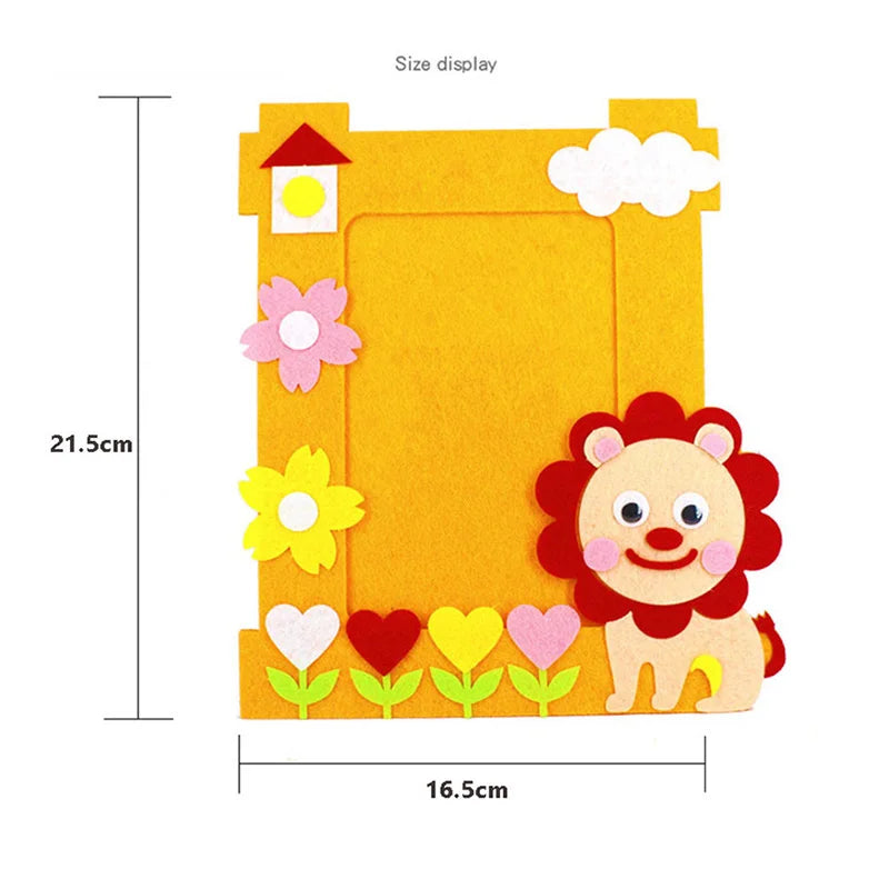 3-Piece 6-Inch Cartoon Animal Photo Frame Set – DIY Craft & Decoration