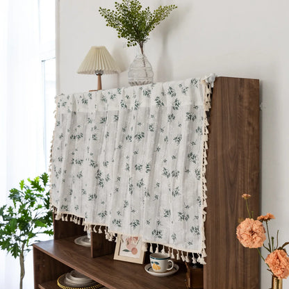 Korean Cotton Daisy Floral Curtains with Tassels
