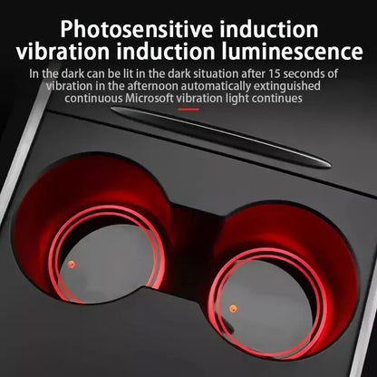 LED Car Cup Holder Coasters – 7-Color Light Sensor Interior Mats