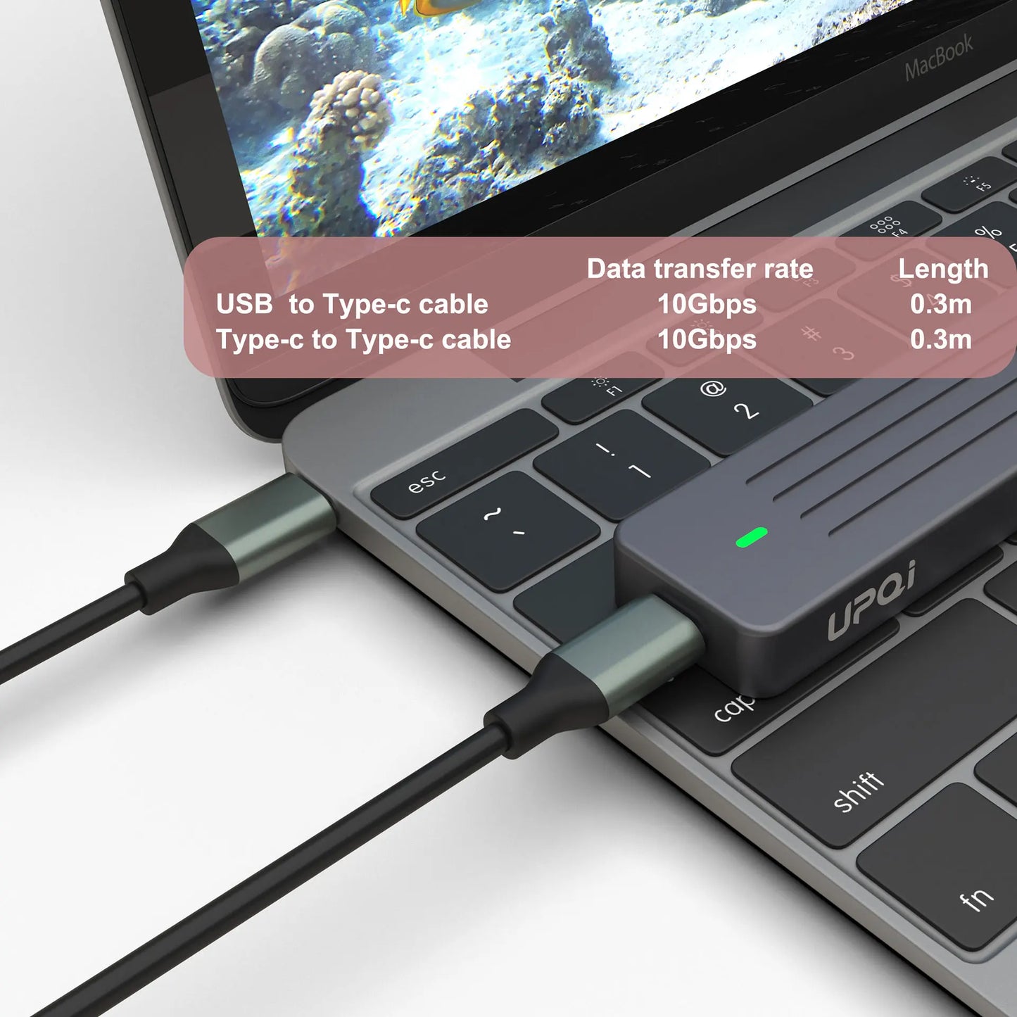 M.2 NVMe/SATA SSD Enclosure USB 3.2 Gen2 10Gbps Aluminum Case