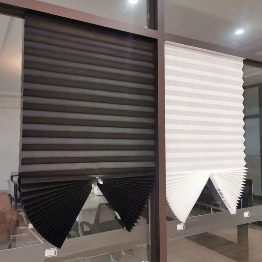 Self-Adhesive Pleated Blinds – Non-Woven Zebra Roller Curtains