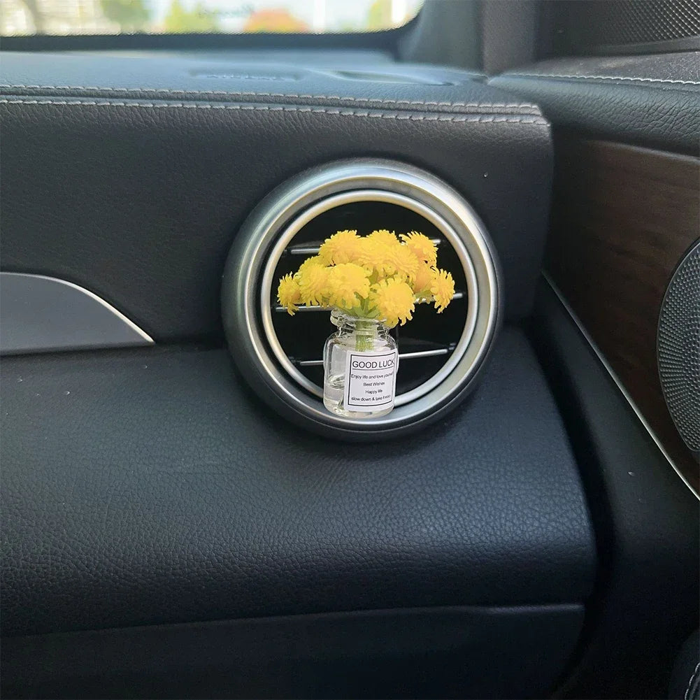 Car Air Vent Flower Clip – Simulated Jasmine & Baby’s Breath Decor