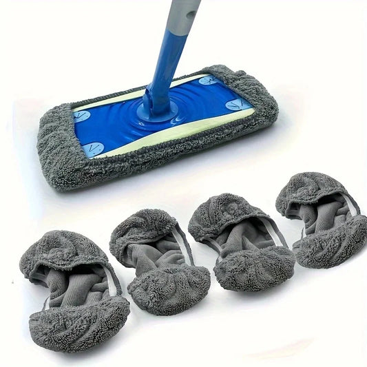 4pcs Reusable Washable Replacement Mop Pads – Durable Flat Floor Mop Cloths
