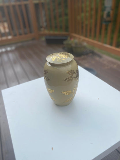 Pure Golden Handcrafted Memorial Urn