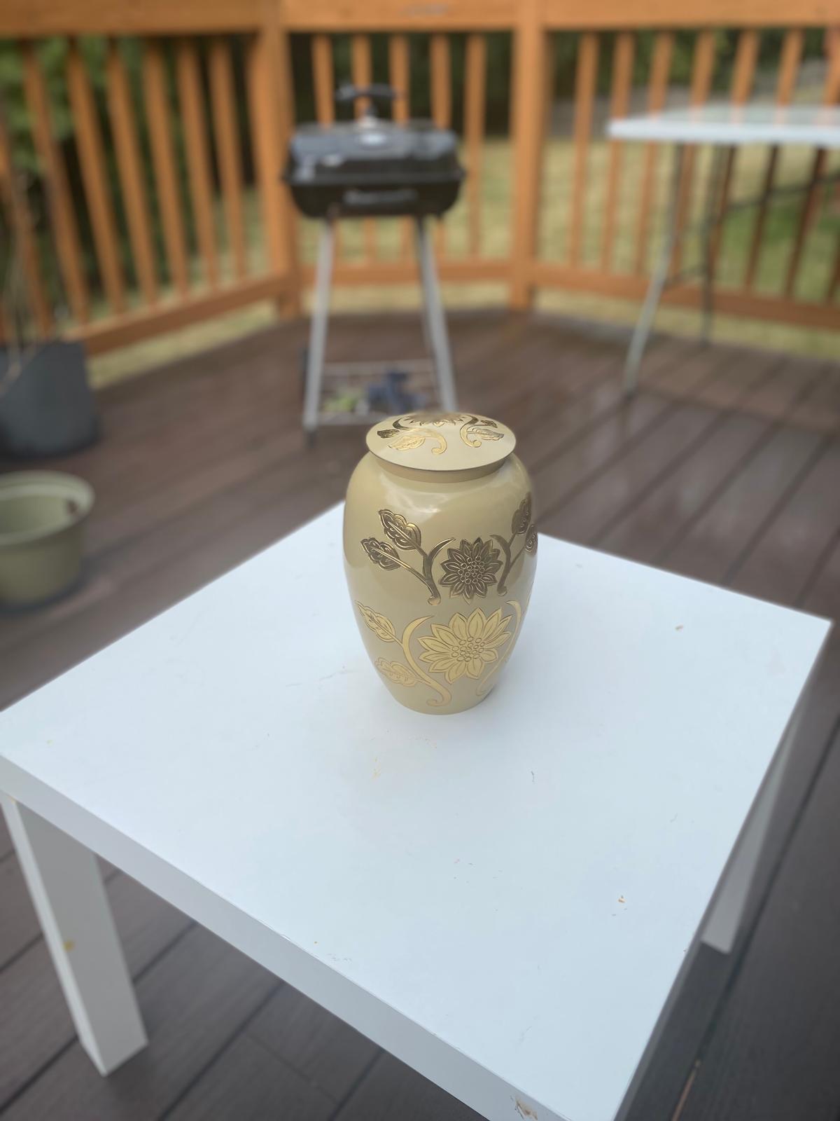 Pure Golden Handcrafted Memorial Urn