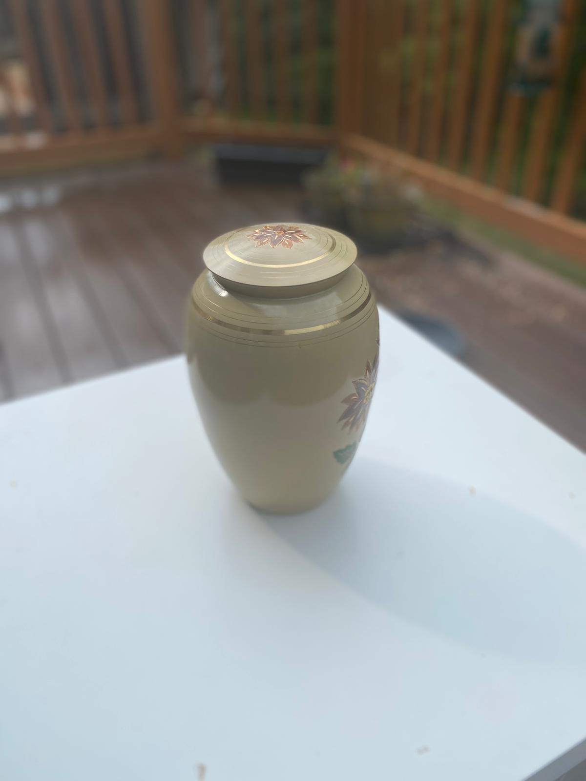 Pure Golden Handcrafted Memorial Urn