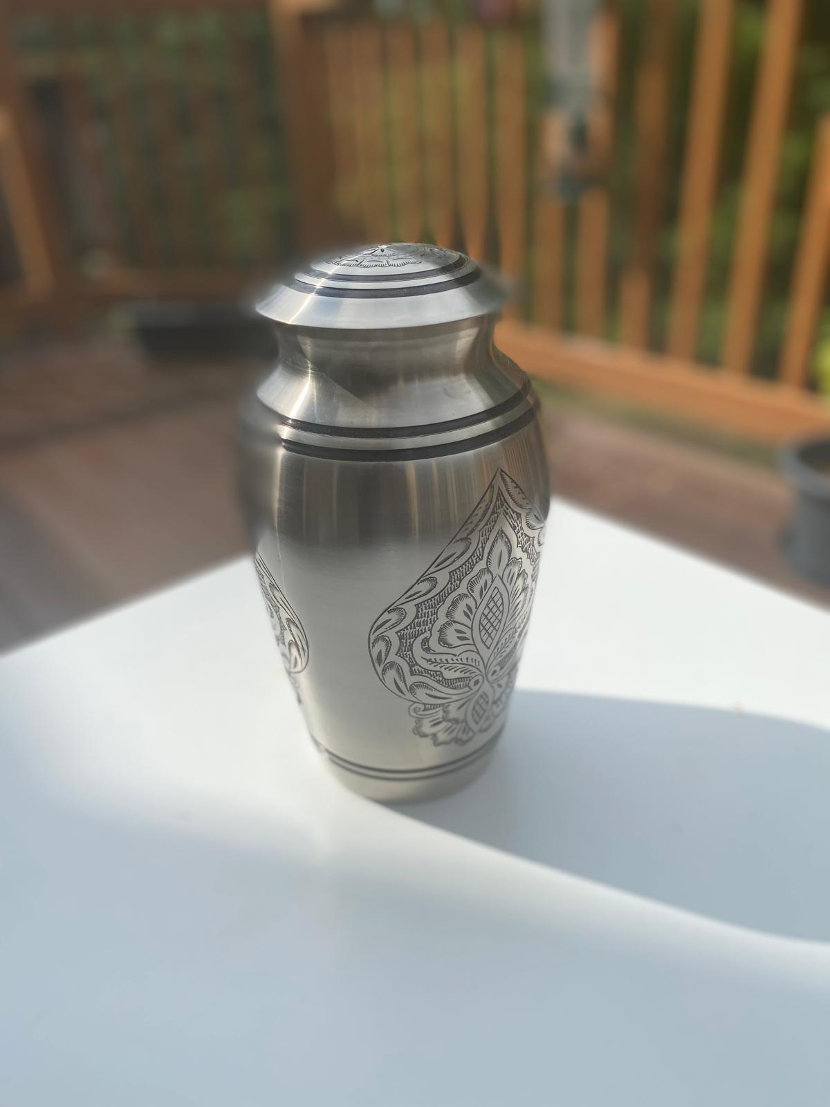 Pure Silver Handmade Memorial Urn