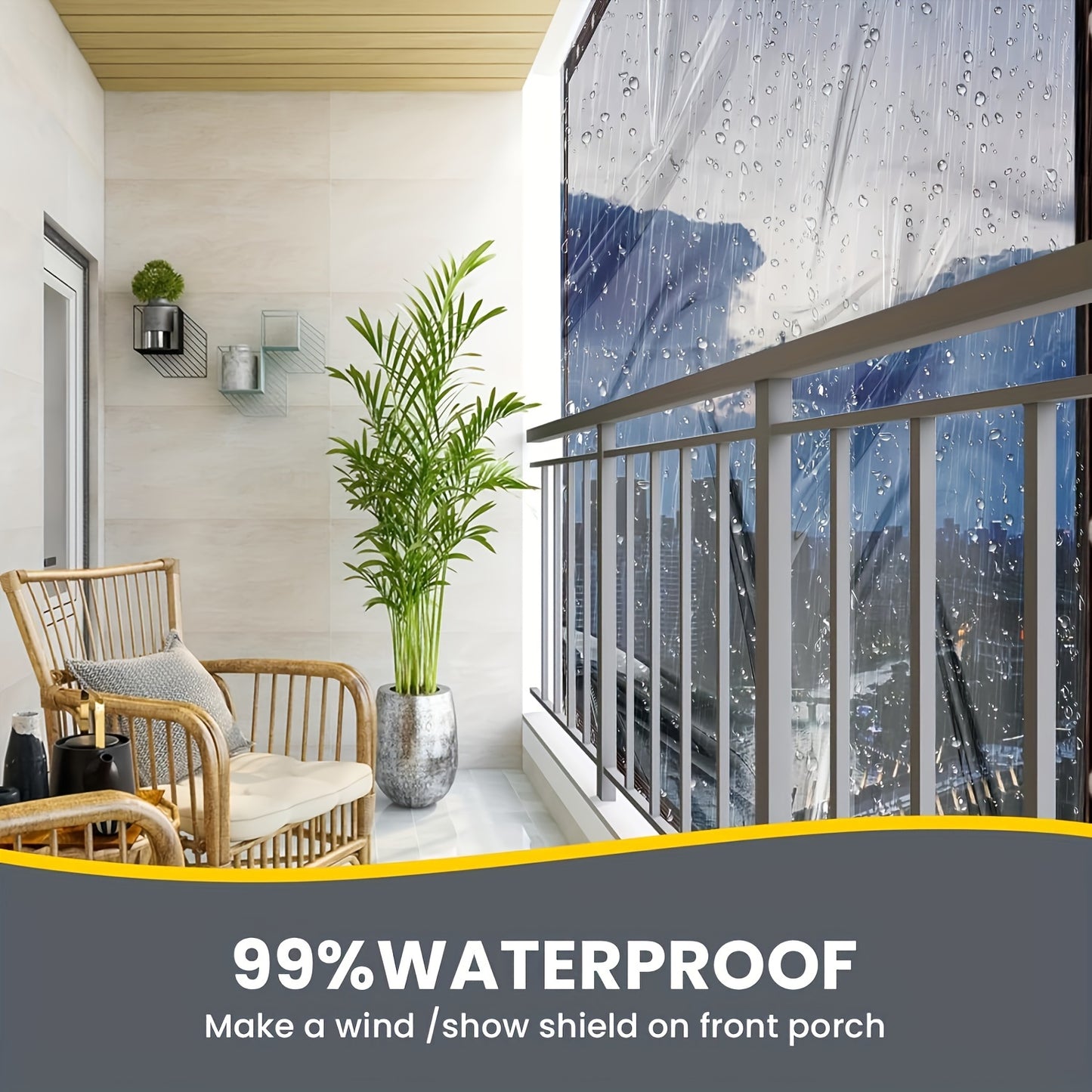 Clear Waterproof Tarp with Seal Ring - Outdoor Rainproof Cover